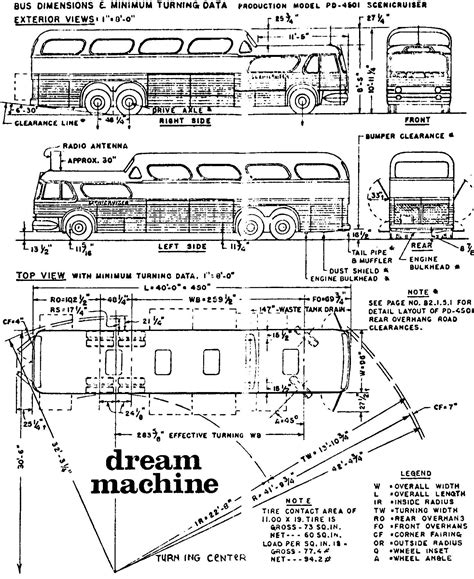 The relatively light weight 2-stroke 210 hp Detroit Diesel 6-71 engine, which was then an exclusive to GM coaches, combined with the light weight of the coach, made the 4104 North America’s most fuel efficient <b>bus</b>, and most likely one of its faster ones. . Greyhound bus dimensions
